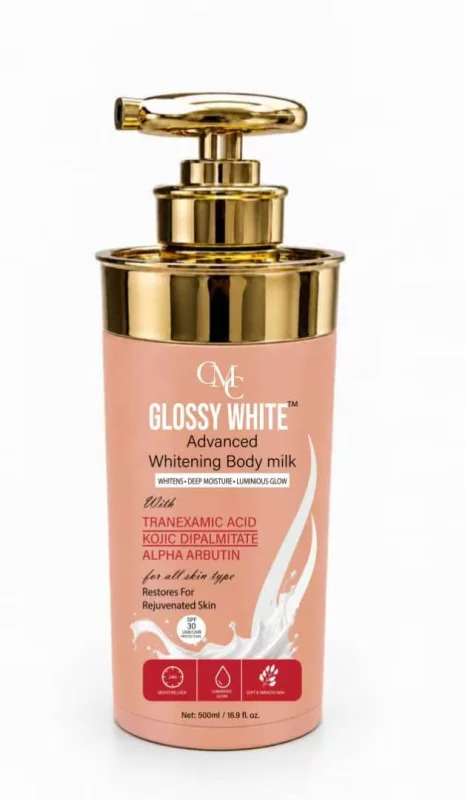 Glossy White Advanced Whitening Body Milk with Tranexamic Acid, Kojic Dipamitate & Alpha Arbutin