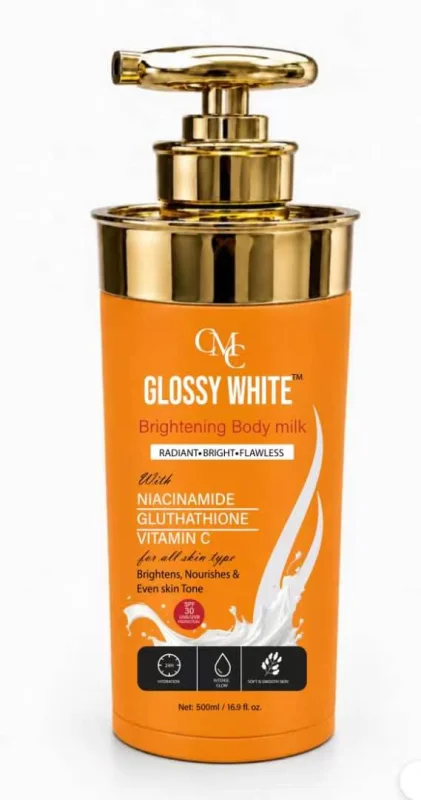 Glossy White Brightening Body Milk with Niacinamide, Glutathione & Vitamin C