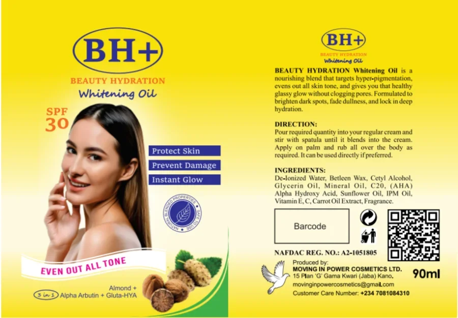 BH+ Beauty Hydration Whitening Oil