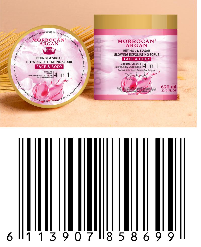 Morrocan Argan Retinol and Sugar Glowing Exfoliating Scrub - Product Image